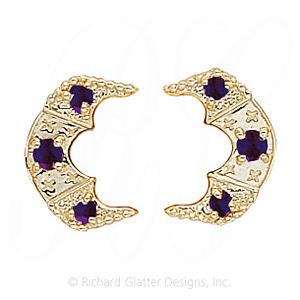 GS345-2 AMY - 14 Karat Gold Amethyst Slide 